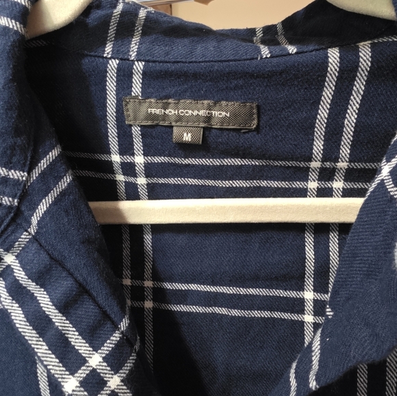Plaid Top French Connection Womens Pull Over Check Flannel Medium - Picture 5 of 7